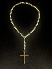 „Handgefertigter Rosenkranz / Kette mit Silberkreuz – Unikat
