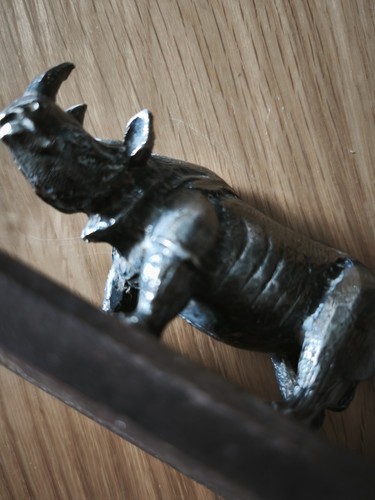 Werbefigur wwf nashorn metall - werbefigur,