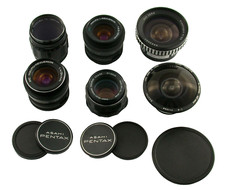 K# Posten lot M42 prime lenses ENNA ZEISS PENTAX 20 24 35 50 Macro M-42 TOP