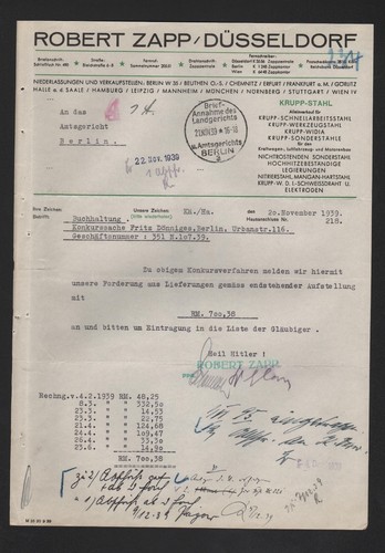 Düsseldorf brief 1939 - dÜsseldorf,,