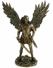 Erzengel Michael mit Schwert bronziert Skulptur Statue Figur Engel Archangel