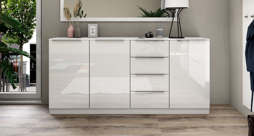 Highboard 200cm weiß - highboard,