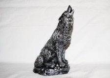 Heulender Wolf Figur Skulptur Hund Tier Statuette Statue Dekofigur Eskimo Inuit