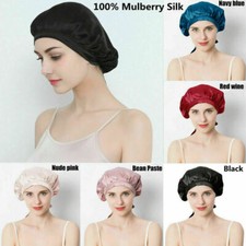 Schlafmütze aus 100 % Maulbeerseide für Damen, Satin, Schlafmütze, Nachtmütze.