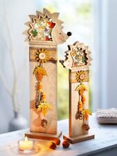 Dekosockel "Igel", 2er-Set aus Holz  Deko Holzsäule Herbst Trenddeko Dekoration
