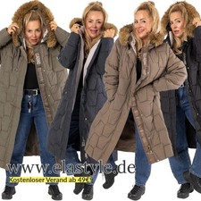 Steppmantel lange Steppjacke Winterjacke Anorak Parka  Kunstfell Kapuze S - 2XL