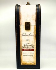 Weinbox Geschenkbox aus Holz für 1 Flasche Vintage Deko Weinkiste mit Deckel