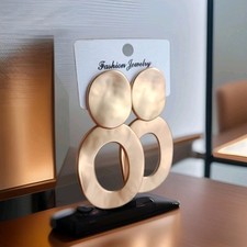 Statement Ohrringe XXL  Geometrisch Oval  Creolen Goldfarben Modeschmuck