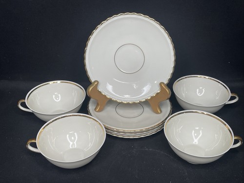 White porcelain gold trim - porcelain, w/