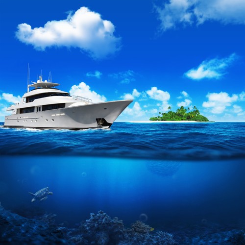 Wandbild weiße yacht - wandbild:,