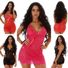 Damen Negligee Babydoll Spitze