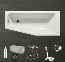 ACRYLWANNE RAUMSPARWANNE LINKS BADEWANNE ROCKY 160x70/50x42 WEISS ACRYL