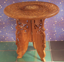 Tee Klapp Tisch Tischchen antik  Holz klappbar Intarsien Orientalisch H32 Dm31