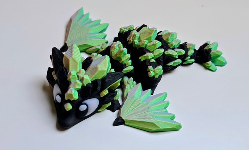 Flexi kristall drache druck - kristall, 3d