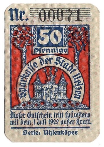 Notgeld gutschein stadt - notgeld,