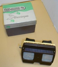 Stereoclic de Luxe Stereoscope Betrachter in View Master Box Etikett F. C. Weber