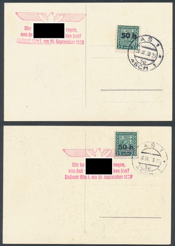 Sudetenland asch aufdruckserie - sudetenland,