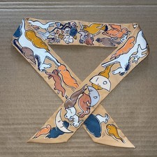 HERMES TWILLY Silk SCARF Beige