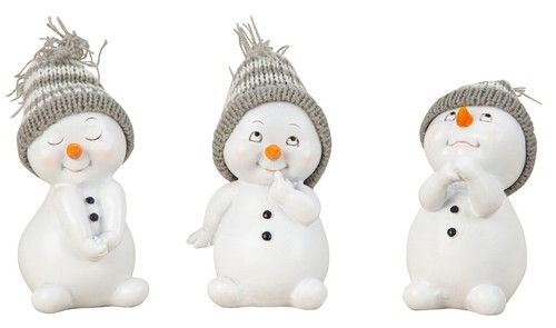 Schneemann mit mütze 3er set - schneemann,