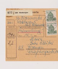 BUND, Mi. 460 MeF, Paketkarte