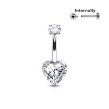 TITAN Herz Kristall Bauchnabel