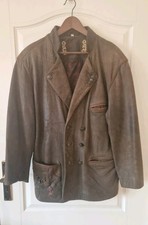 Rover & Lakes Trachten / Lederjacke / Junker,  echtes Leder, Oliv, Gr. 52
