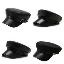 Damen Geigermütze PU Leder