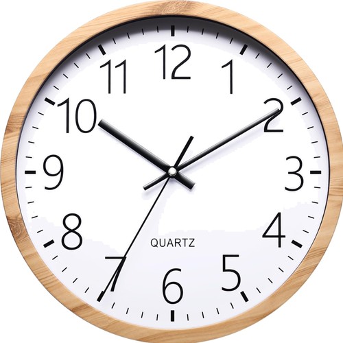 Holzimitat wanduhr rund - wanduhr,