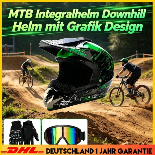 Motorradhelm cross grünes - motorradhelm,