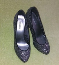 Neuwertig Wunderschöne Glitzer Pumps Graceland Silber Stiletto Absatz Gr.39 