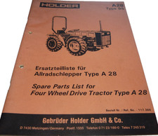 Orig.Holder Ersatzteilliste für Allradschlepper A28 Type 95 Type A 28