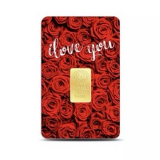 Goldbarren Motiv  "I Love You" - Geschenkbarren 0,10 Gramm 0,10g,0,1g Gold,999,9