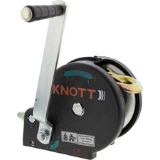 KNOTT Gurtwinde Zugkraft 450kg Hand-Seilwinde mit Gehäuse 7 Meter Band und Haken