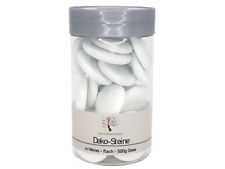 Glassteine Weiss Streudeko Tischdeko Mosaik Flach Rund Glas Steine  Deko 500g