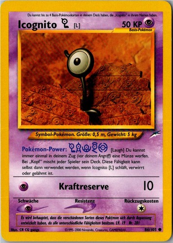 Pokemon icognito 105 neo - l, 86/105