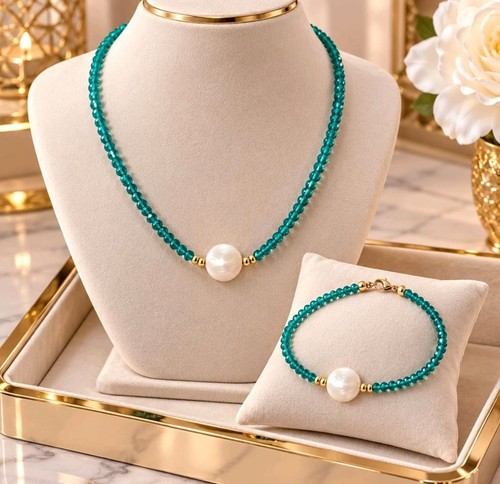 Achatkoralle set gold 750 - set,
