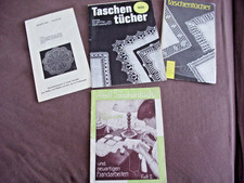 4x Handarbeitsbroschüre Häkeln Deckchen, Taschentücher, 