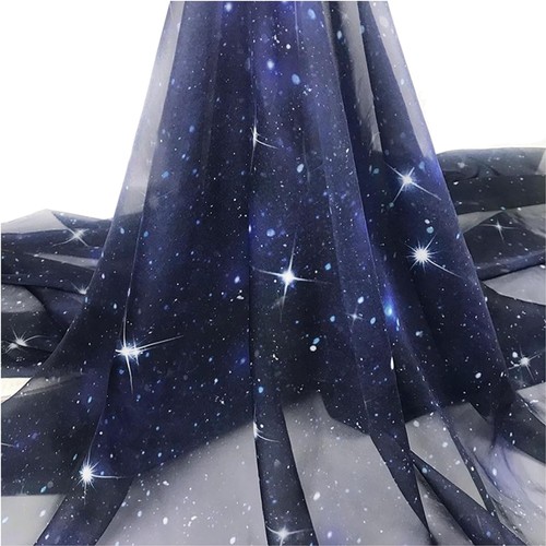 Chiffon stoff blau - chiffon,