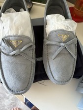 Prada Loafer/ Enamel Logo Suede Driving Shoes Astrale/Gr. 39