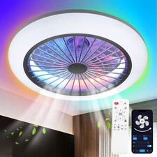 RGB Deckenleuchte mit Ventilator Fernbedienung LED Deckenlampe Schlafzimmer DE
