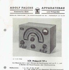 Falcke Apparatebau LCR-Meßgerät 101 a Technische Daten