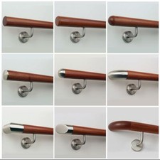 Mahagoni Handlauf Geländer lackiert Ø42 mm Edelstahlhalter Treppe Wand Bausatz 