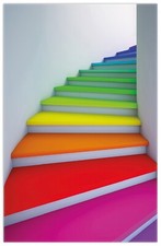 Wallario Teppich Fußmatte ab 50x70cm -Motiv Bunte Treppe treppe bunt stufen kind