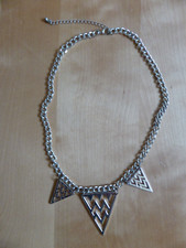 Kette Dreiecke Zacken silber Modeschmuck Halskette 