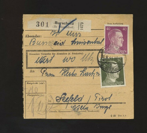 Deutsches reich paket - deutsches-reich,, paket-karte