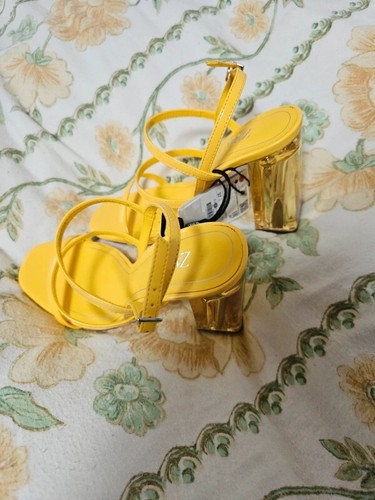 Zara sandale heels - heels, gelb