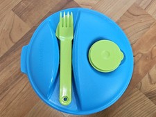 TUPPERWARE To Go Salat&Go 1,5L blau limette A157 Salat & Go mit Besteck Picknick