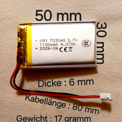Lipo akku 1100mah 703048 - akku,