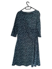 Maas Damen Freizeitkleid Blumenmuster Midikleid Blau Gr. 46