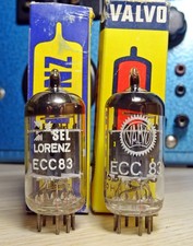 Lot 2x Röhre ECC83 Philips Heerlen (gelabelt Valvo + Lorenz) ungebraucht / NOS